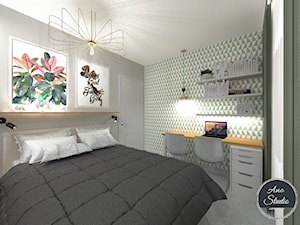 Mieszkanie 55 m2 - Sypialnia, styl nowoczesny - zdjęcie od Ano Studio