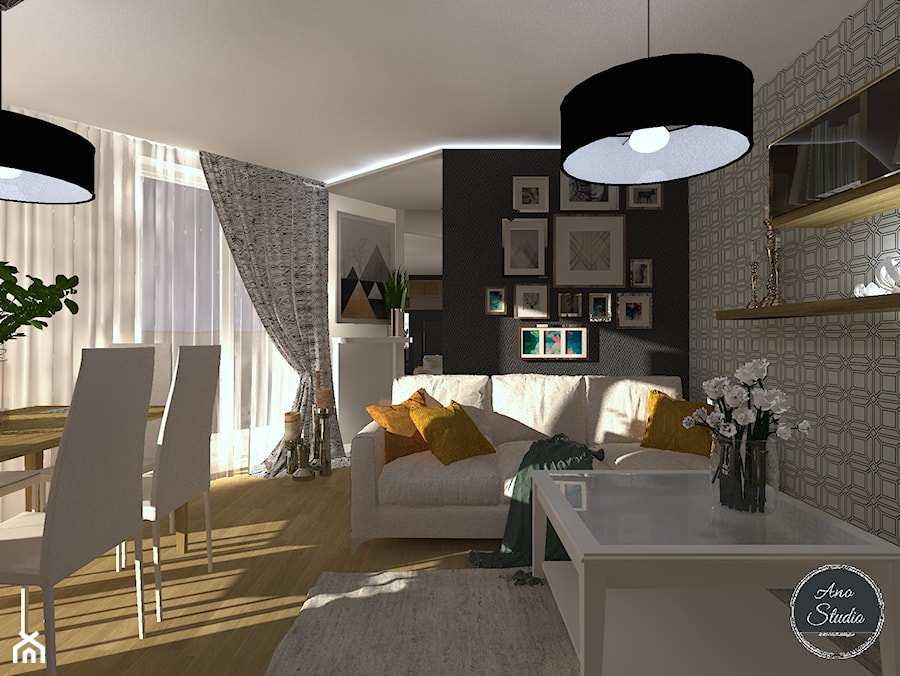 Mieszkanie w bloku - 52 mkw - Salon, styl nowoczesny - zdjęcie od Ano Studio