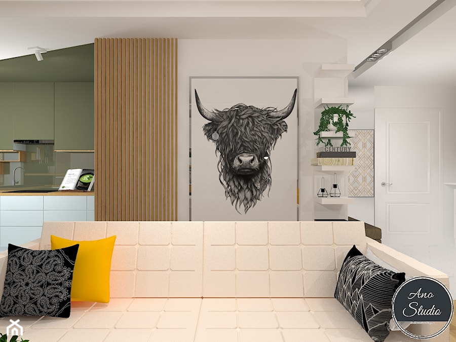 Mieszkanie 55 m2 - Salon, styl nowoczesny - zdjęcie od Ano Studio