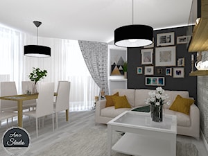 Mieszkanie w bloku - 52 mkw - Salon, styl skandynawski - zdjęcie od Ano Studio