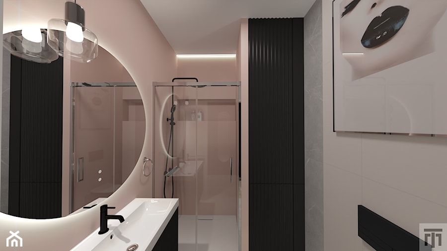 Rózowa łazienka - zdjęcie od Maria Tymoszuk Architekt Wnętrz