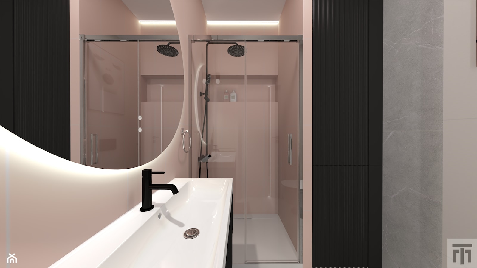 Różowa łazienka - zdjęcie od Maria Tymoszuk Architekt Wnętrz - Homebook