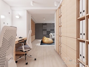 Duże w osobnym pomieszczeniu z sofą białe biuro, styl nowoczesny - zdjęcie od MONIKA PATYKIEWICZ mSTUDIO