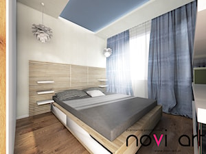 Apartament Borkowska 2 - Kraków - Projekt 2014 - Średnia biała sypialnia, styl nowoczesny - zdjęcie od NOVI art Pracownia projektowa
