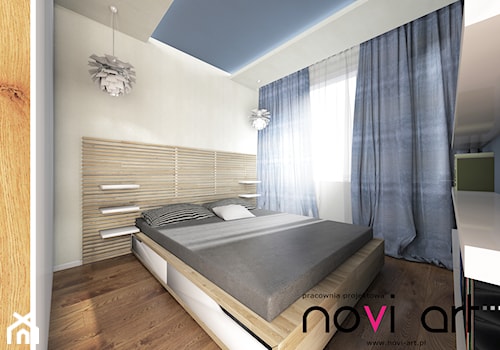 Apartament Borkowska 2 - Kraków - Projekt 2014 - Średnia biała sypialnia, styl nowoczesny - zdjęcie od NOVI art Pracownia projektowa