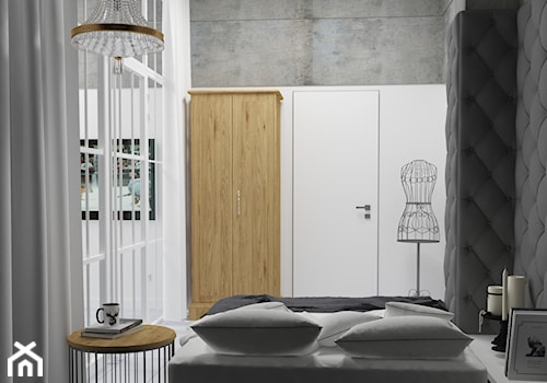 Mieszkanie do wynajęcia - Mała szara sypialnia, styl nowoczesny - zdjęcie od Agata Biały Architekt