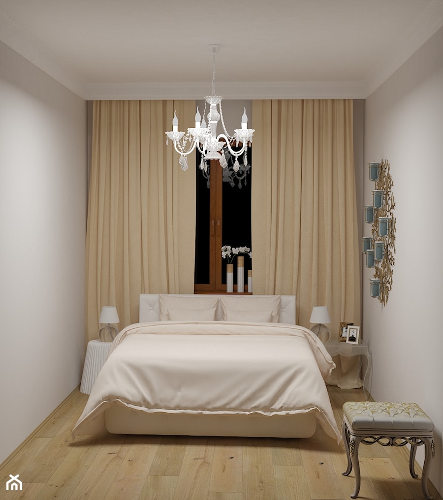 Mieszkanie dla turystów w Krakowie - Mała biała sypialnia - zdjęcie od Agata Biały Architekt