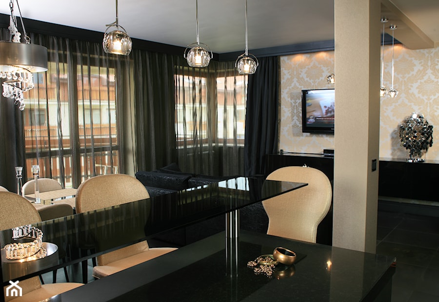 Salon z czernią - zdjęcie od Agata Biały Architekt