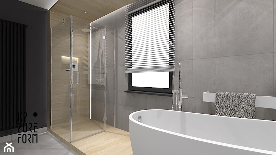 Projekt łazienki w domu jednorodzinnym w Niemczech wersja 2 - Łazienka, styl nowoczesny - zdjęcie od KP Pure Form