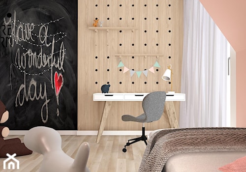 Projekt pokoju Milenki - Średni biały czarny różowy pokój dziecka dla dziecka dla nastolatka dla dziewczynki, styl nowoczesny - zdjęcie od KP Pure Form