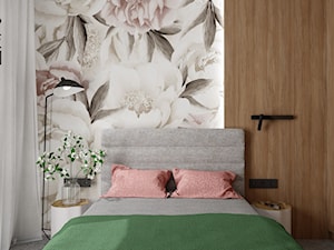 Projekt domu w Gliwicach - Mała szara sypialnia, styl nowoczesny - zdjęcie od KP Pure Form