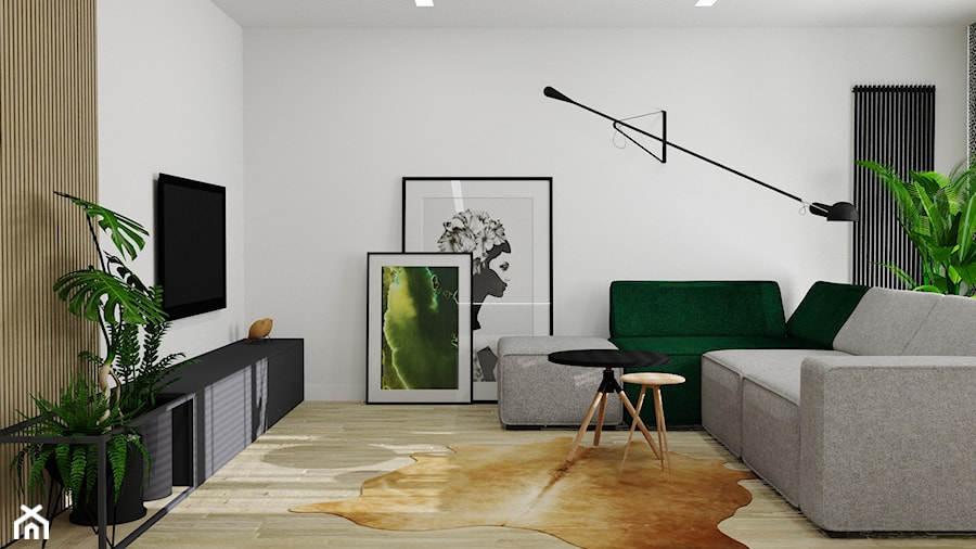 Projekt mieszkania_Gliwice - Salon, styl nowoczesny - zdjęcie od KP Pure Form