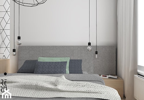 Mieszkanie we Wrocławiu - Średnia biała z biurkiem sypialnia, styl skandynawski - zdjęcie od KP Pure Form