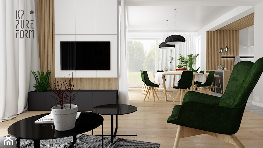 Projekt domu przytulna nowoczesnosć - Salon, styl nowoczesny - zdjęcie od KP Pure Form
