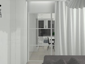 Projekt mieszkania z aneksem_Katowice - Mała biała sypialnia, styl skandynawski - zdjęcie od KP Pure Form