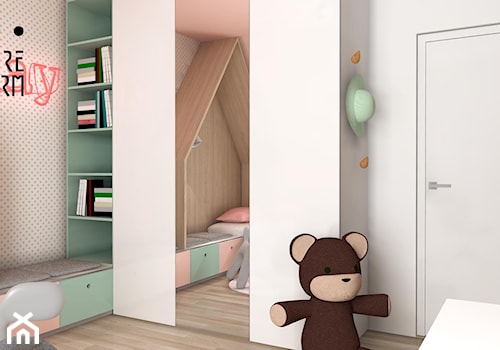 Projekt pokoju Milenki - Średni biały różowy pokój dziecka dla dziecka dla dziewczynki, styl nowoczesny - zdjęcie od KP Pure Form