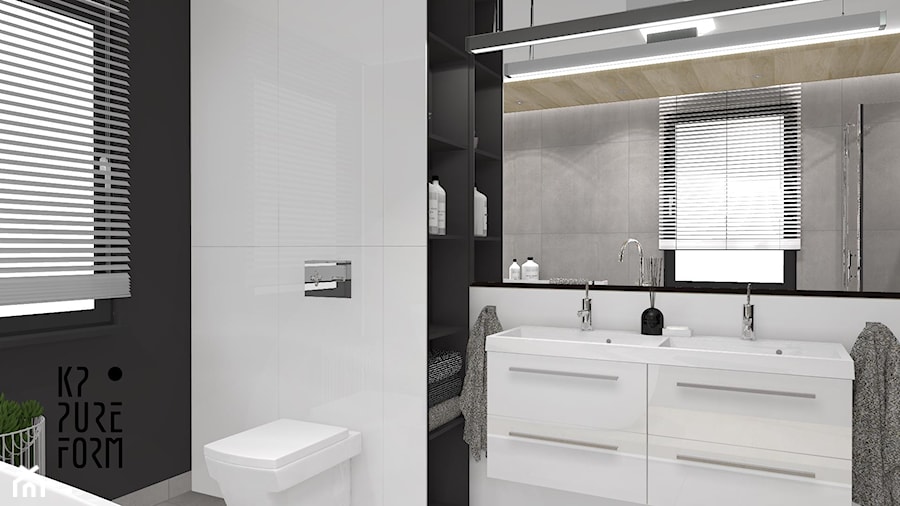 Projekt łazienki w domu jednorodzinnym w Niemczech wersja 2 - Łazienka, styl nowoczesny - zdjęcie od KP Pure Form