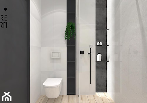 Projekt mieszkania_Gliwice - Średnia bez okna łazienka, styl nowoczesny - zdjęcie od KP Pure Form