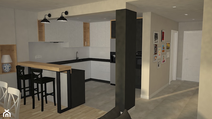 Projekt mieszkania w zabudowie szeregowej - Kuchnia, styl nowoczesny - zdjęcie od in studio pracownia