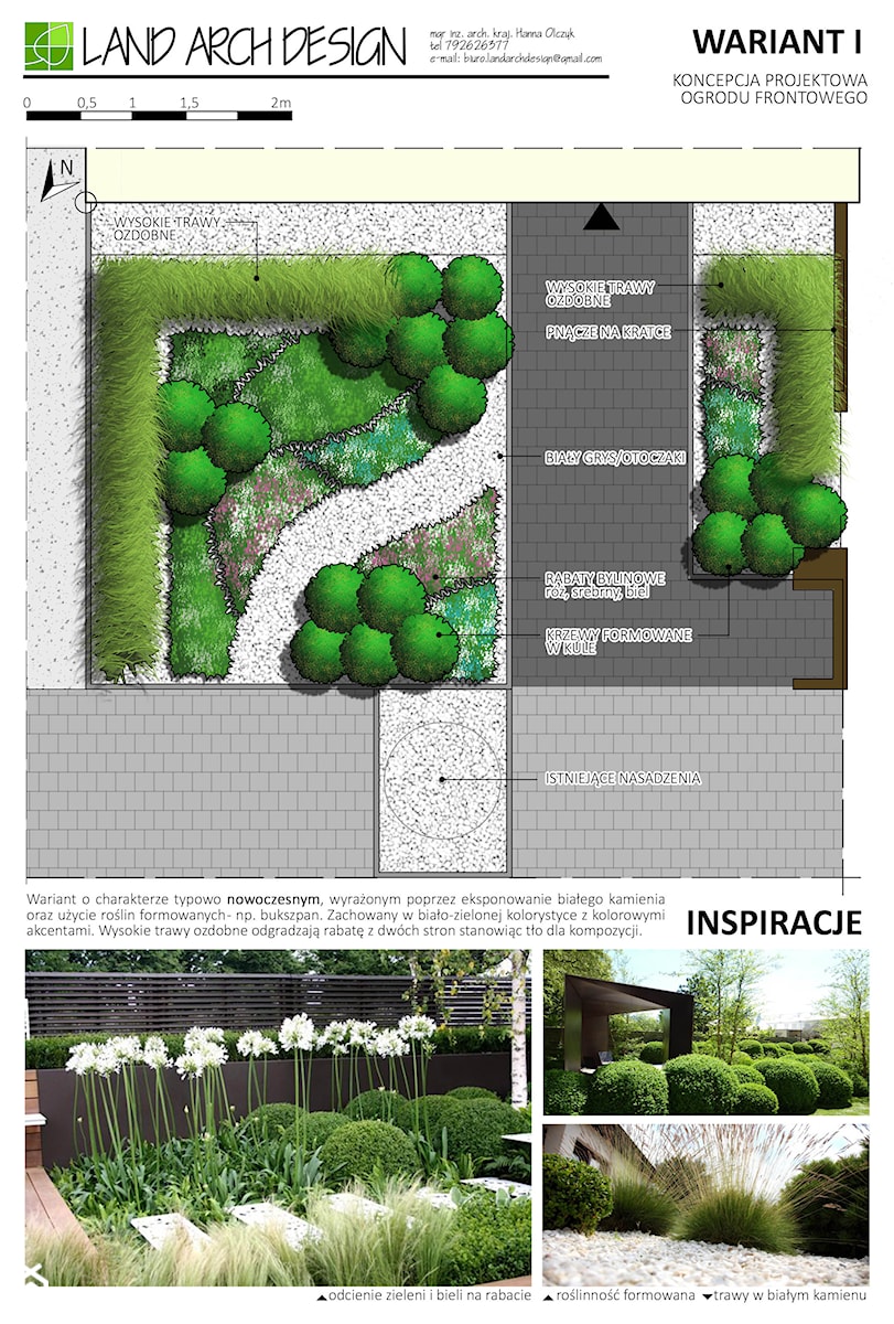 ogród frontowy nowoczesny - zdjęcie od LAND ARCH Design Hanna Olczyk