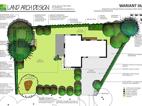 Aranżacje wnętrz - Ogród: koncepcja projektu - LAND ARCH Design Hanna Olczyk. Przeglądaj, dodawaj i zapisuj najlepsze zdjęcia, pomysły i inspiracje designerskie. W bazie mamy już prawie milion fotografii!