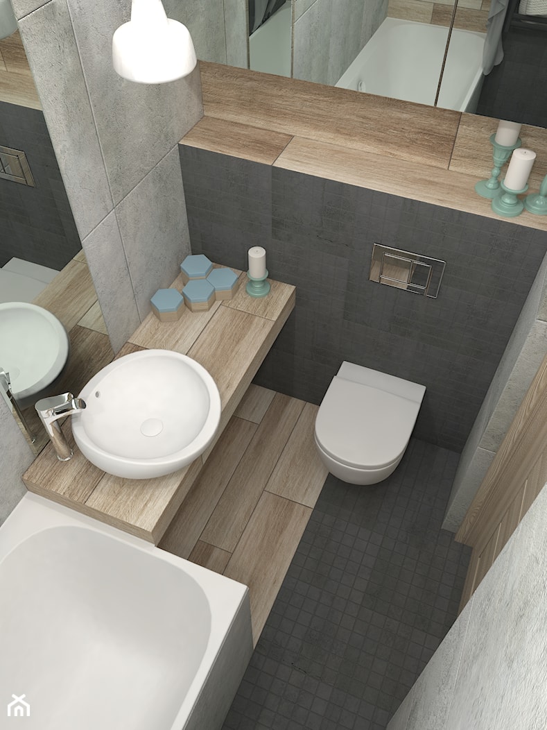 Sposób na małą łazienkę - Mała łazienka, styl skandynawski - zdjęcie od LUDWEE Pracownia Architektury Wnętrz Ewa Jasionowska - Homebook