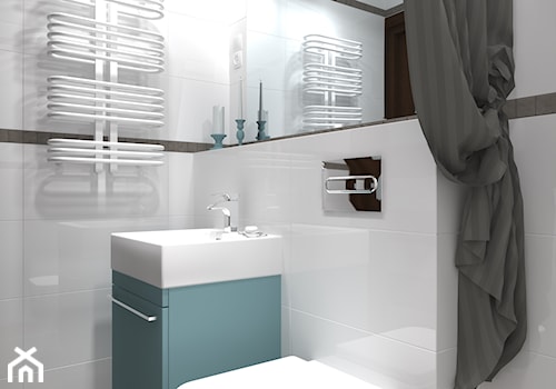 Mała biała - Mała łazienka, styl nowoczesny - zdjęcie od LUDWEE Pracownia Architektury Wnętrz Ewa Jasionowska