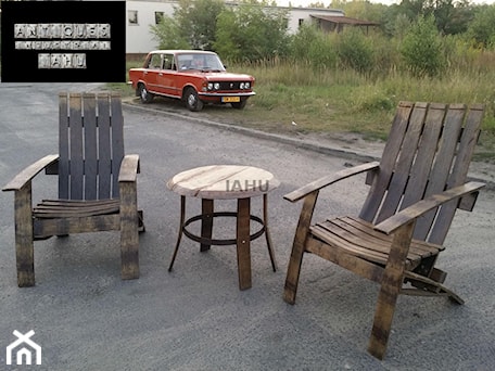 Aranżacje wnętrz - Taras: Furniture from the barrel  Meble z Beczki - IAHU. Przeglądaj, dodawaj i zapisuj najlepsze zdjęcia, pomysły i inspiracje designerskie. W bazie mamy już prawie milion fotografii!