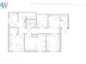 Projekt salonu kosmetycznego 95,85m2 Barciński Park Apartamenty Łódź - Wnętrza publiczne - zdjęcie od KROPKA Design