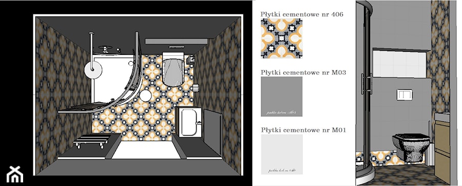 Projekt salonu kosmetycznego 95,85m2 Barciński Park Apartamenty Łódź - Łazienka, styl rustykalny - zdjęcie od KROPKA Design