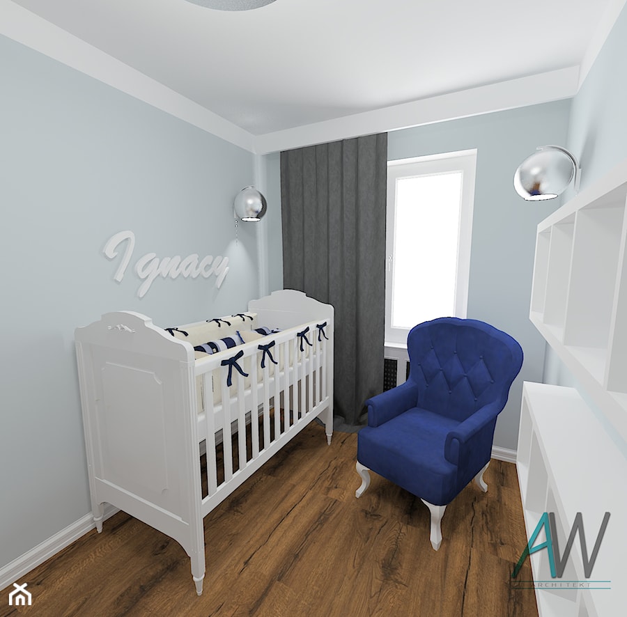 Pokój niemowlaka 7,51m2 Brzeg - Pokój dziecka, styl skandynawski - zdjęcie od KROPKA Design