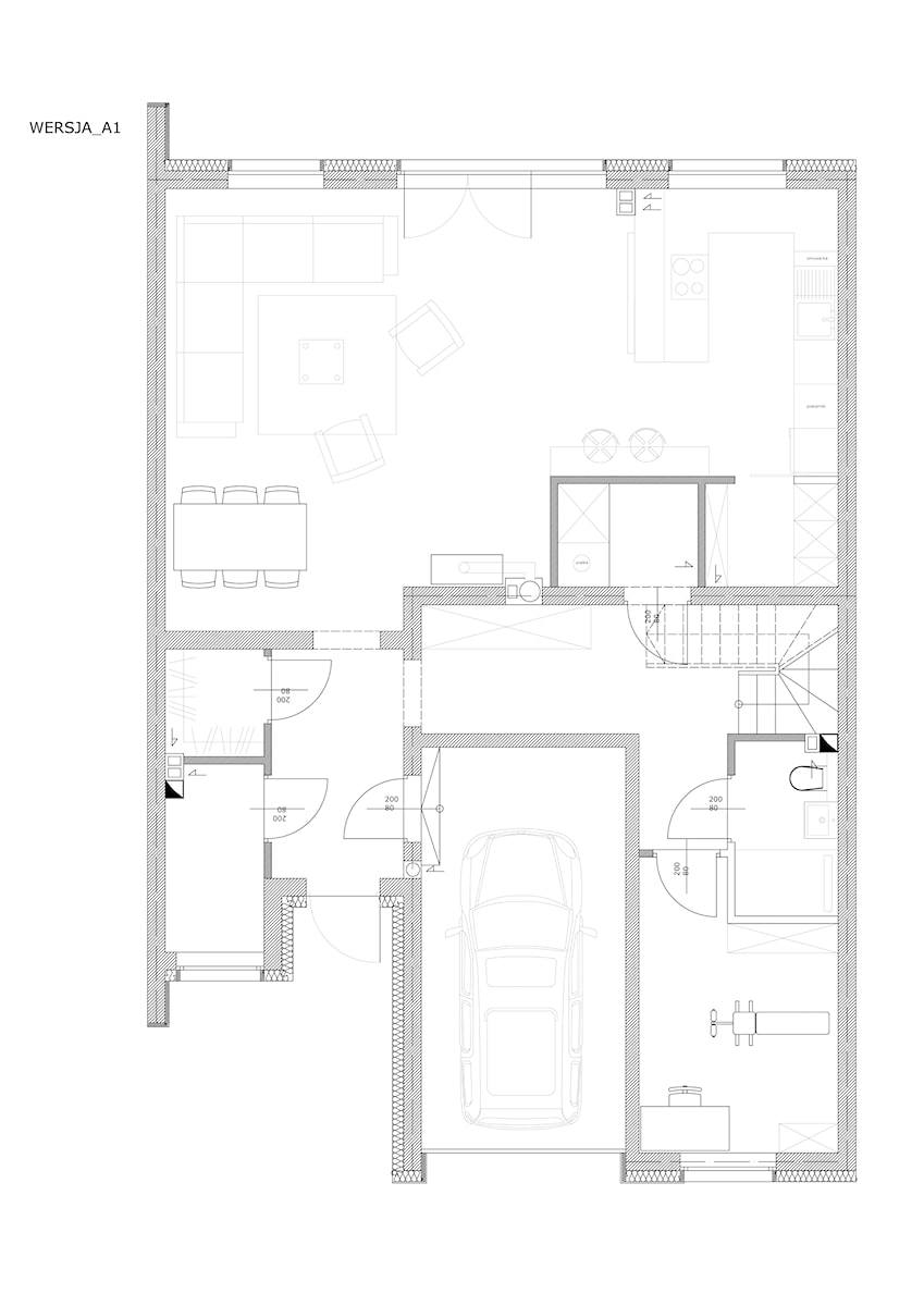 Projekt funkcjonalny domu 118m2 Iwiny - Domy, styl nowoczesny - zdjęcie od KROPKA Design