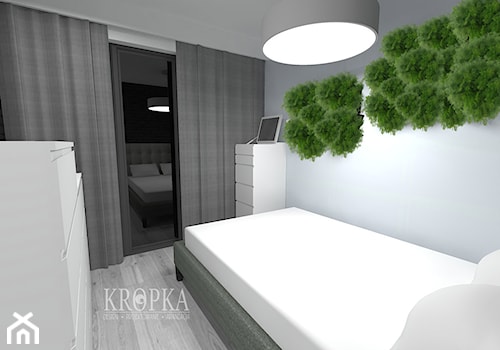 Domek letniskowy 35m2 - Średnia biała sypialnia, styl nowoczesny - zdjęcie od KROPKA Design