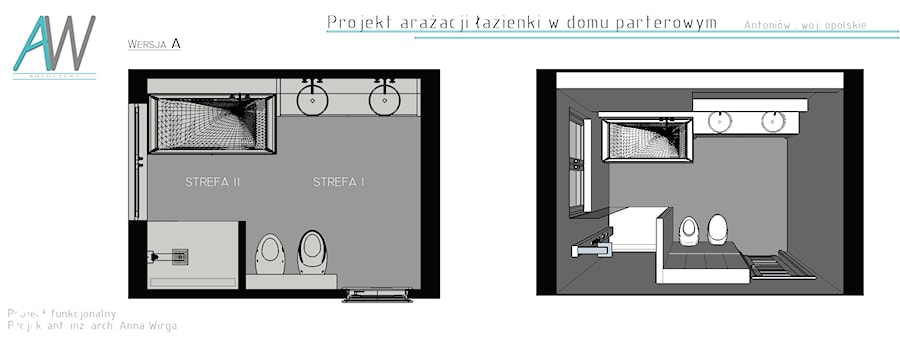 Projekty funkcjonalne - Łazienka - zdjęcie od KROPKA Design