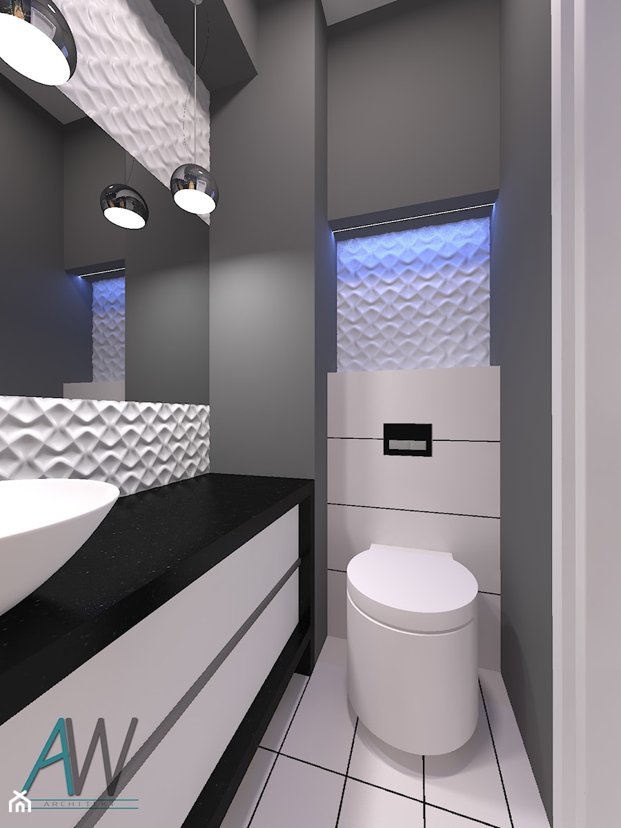 WC 2,16m2 Lublin - Łazienka, styl nowoczesny - zdjęcie od KROPKA Design