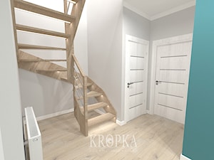 Dom 118m2 Iwiny- korytarz, hol, klatka schodowa - Schody - zdjęcie od KROPKA Design