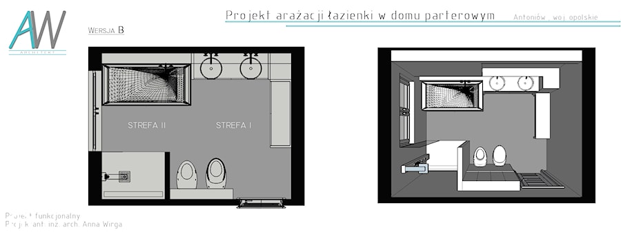 Projekty funkcjonalne - Łazienka - zdjęcie od KROPKA Design