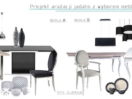 Aranżacje wnętrz - Jadalnia: Aranżacja parteru domku jednorodzinnego- dobór mebli i dodatków - Jadalnia, styl glamour - KROPKA Design. Przeglądaj, dodawaj i zapisuj najlepsze zdjęcia, pomysły i inspiracje designerskie. W bazie mamy już prawie milion fotografii!