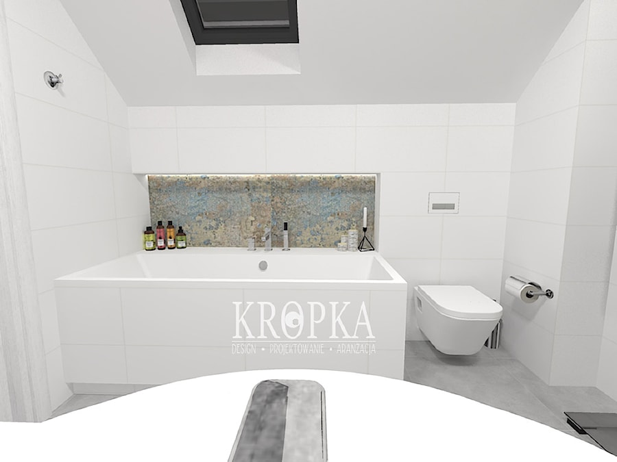 Dom 118m2 Iwiny- łazienka 6,69m2 - Łazienka, styl nowoczesny - zdjęcie od KROPKA Design