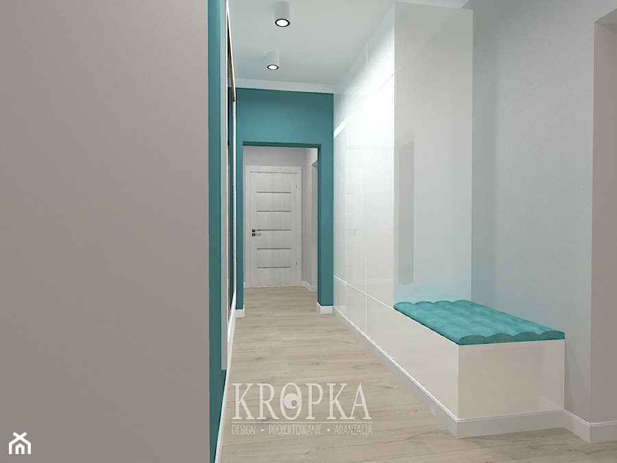 Dom 118m2 Iwiny- korytarz, hol, klatka schodowa - Hol / przedpokój - zdjęcie od KROPKA Design
