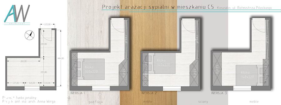 Projekty funkcjonalne - Sypialnia - zdjęcie od KROPKA Design