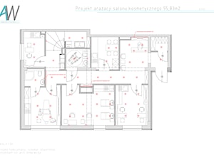 Projekt salonu kosmetycznego 95,85m2 Barciński Park Apartamenty Łódź - Wnętrza publiczne - zdjęcie od KROPKA Design