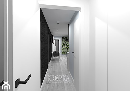 Domek letniskowy 35m2 - Średni biały czarny hol / przedpokój, styl nowoczesny - zdjęcie od KROPKA Design