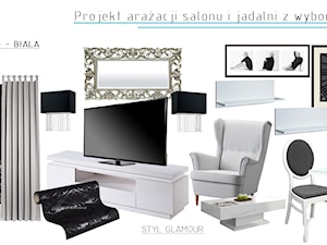 Aranżacja parteru domku jednorodzinnego- dobór mebli i dodatków - Salon, styl glamour - zdjęcie od KROPKA Design