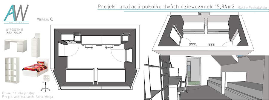 Projekty funkcjonalne - Pokój dziecka, styl skandynawski - zdjęcie od KROPKA Design