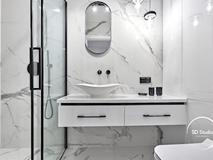 Łazienka marmurowa black&white - zdjęcie od SD Studio Projektowanie wnętrz