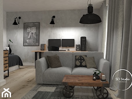 Aranżacje wnętrz - Salon: Kawalera w stylu loft - SD Studio Projektowanie wnętrz. Przeglądaj, dodawaj i zapisuj najlepsze zdjęcia, pomysły i inspiracje designerskie. W bazie mamy już prawie milion fotografii!