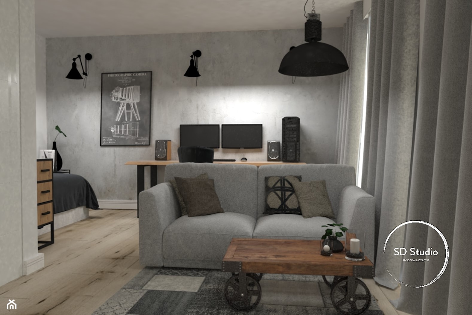 Kawalera w stylu loft - zdjęcie od SD Studio Projektowanie wnętrz - Homebook