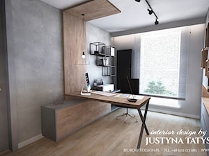 Industrialny klimat - Średnie szare biuro, styl industrialny - zdjęcie od JT DESIGN Justyna Tatys
