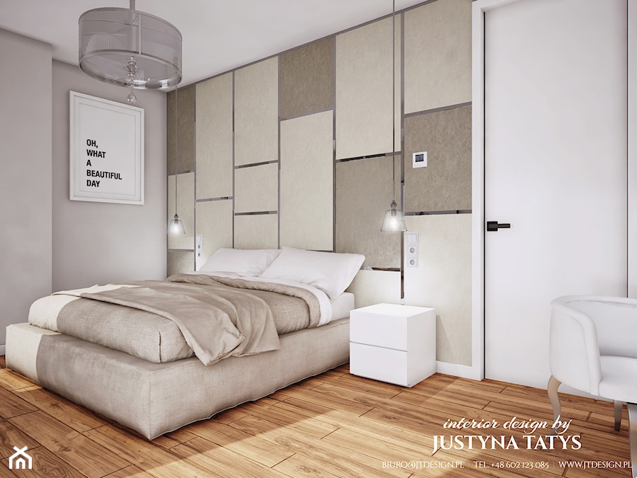 sypialnia z garderobą - zdjęcie od JT DESIGN Justyna Tatys